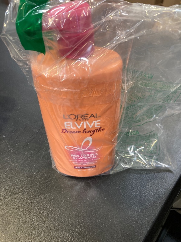 Photo 1 of L'Oreal Paris Elvive Dream Lengths Restoring Shampoo With Fine Castor Oil and Vitamins B3 and B5 for Long, Damaged Hair, Visibly Repairs Damage Without Weighdown With System, 28 Fl Ounce