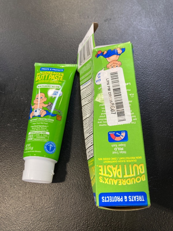 Photo 1 of Boudreaux's Butt Paste with Natural* Aloe Diaper Rash Cream, Ointment for Baby, 4 oz Tube exp- 05/2026