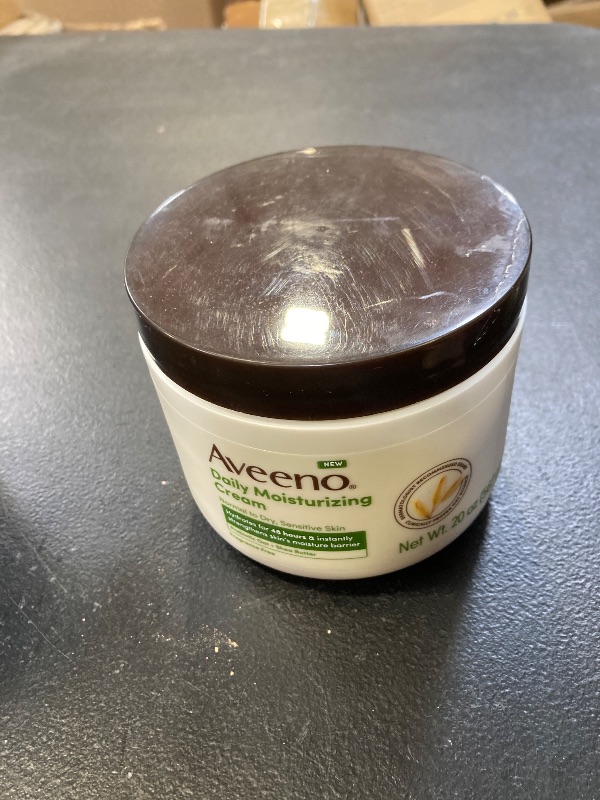 Photo 1 of Aveeno Daily Moisturizing Cream with Prebiotic Oat & Shea Butter, Body, Face & Hand Cream for Normal to Dry, Sensitive Skin Hydrates for 48 Hours, Fragrance Free & Non-Comedogenic, 20 Oz