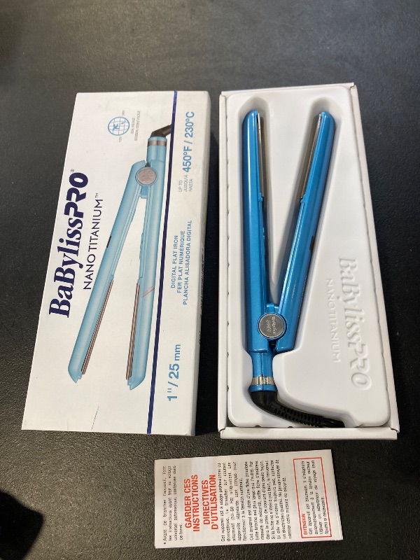 Photo 1 of BaBylissPRO Nano Titanium Flat Iron Hair Straightener, 1" Digital Hair Straightener Iron for Professional Salon Results and All Hair Types