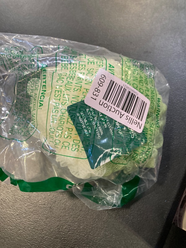 Photo 1 of EcoTools Green 2-in-1 EcoPouf, Dual-Sided Shower Loofah Exfoliates & Cleanses Skin, Made of Recycled Netting, Removes Dead Skin, Eco-Friendly Bath Accessory, Cruelty-Free, 6 Count (60g)