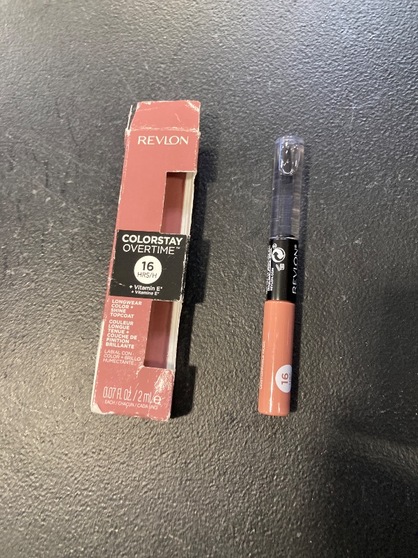Photo 1 of Revlon Liquid Lipstick with Clear Lip Gloss, ColorStay Overtime Lipcolor, Dual Ended with Vitamin E, 540 Unstoppable Nude, 0.07 Fl Oz