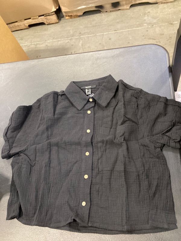 Photo 1 of Forever 21 Black Crop Button Up Fits M