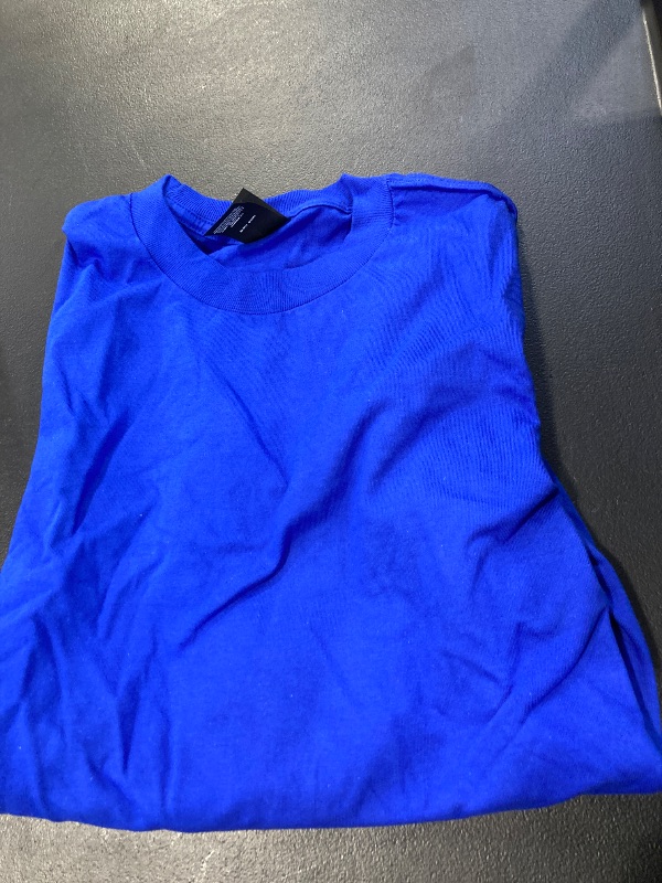 Photo 1 of Hanes 5.2 oz. Cotton T-Shirt (size large) Deep Royal Blue