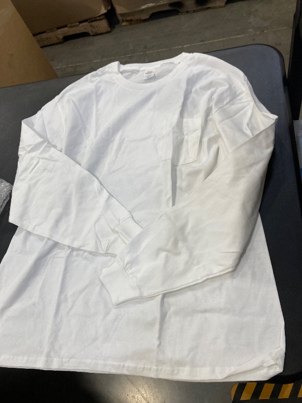 Photo 1 of Hanes Men's ComfortSoft Heavyweight Long Sleeve T-Shirt ,White ( size xl ) 