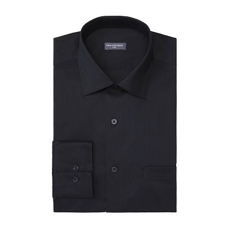 Photo 1 of Van Heusen Tall Men's Ultra Wrinkle Free Solid Dress Shirt - Black ( size 20 - 35/36 )