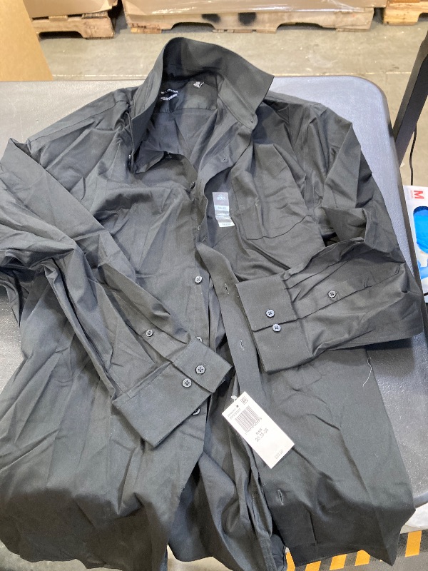 Photo 1 of Van Heusen Tall Men's Ultra Wrinkle Free Solid Dress Shirt - Black ( size 20 - 35/36 ) 