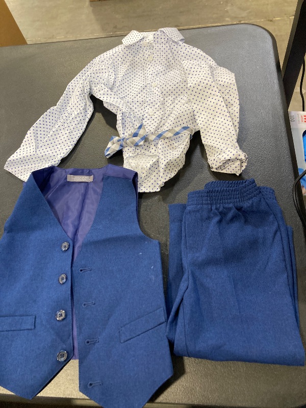 Photo 1 of Van Heusen Boys' 4-Piece Formal Suit Set, Vest, Pants, Collared Dress Shirt, and Tie ( 3 T ) 