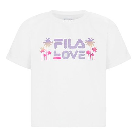 Photo 1 of FILA Big Girls Crew Neck Short Sleeve Graphic T-Shirt, Large (14-16), White