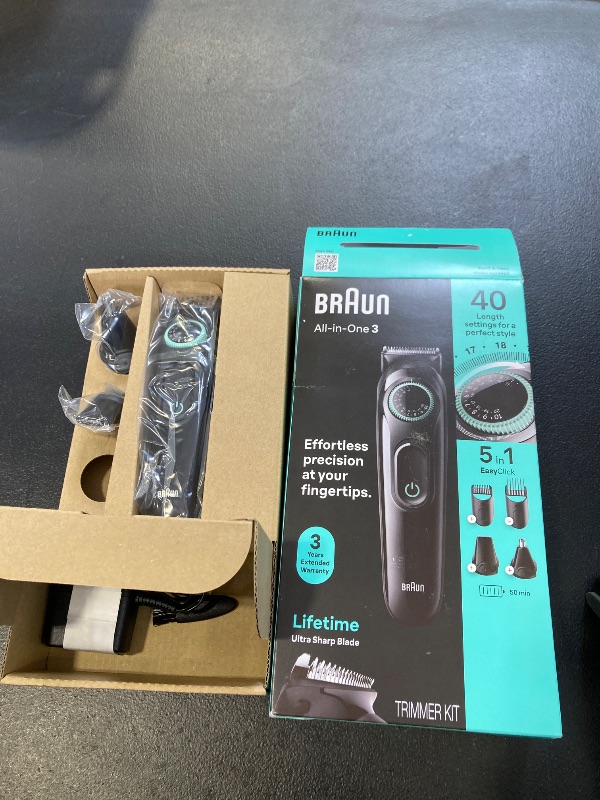 Photo 1 of Braun All-In-One Style Kit Series 3 3450, 5-in-1 Trimmer for Men with Beard Trimmer, Ear & Nose Trimmer, Hair Clippers & More, Ultra-Sharp Blade, 40 Length Settings and Washable