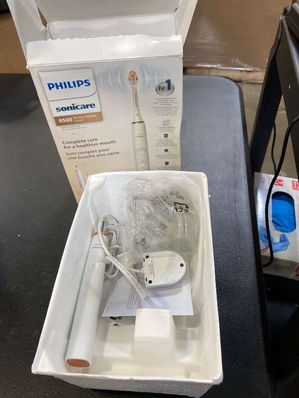 Photo 1 of Philips Sonicare DiamondClean Smart 9500 Electric Toothbrush, Sonic Toothbrush with App, Pressure Sensor, Brush Head Detection, 5 Brushing Modes and 3 Intensity Levels, Rosegold, Model HX9923/61 