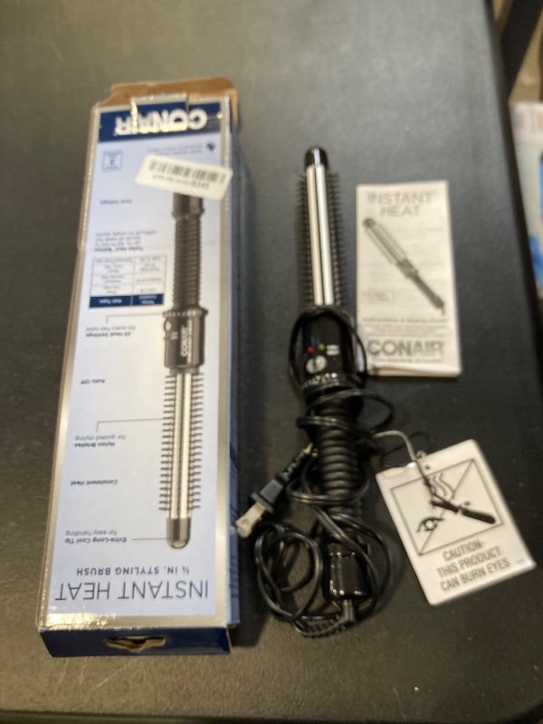 Photo 1 of Conair Instant Heat Curling Iron Brush, 3/4-Inch Barrel - For Use On Short Hair