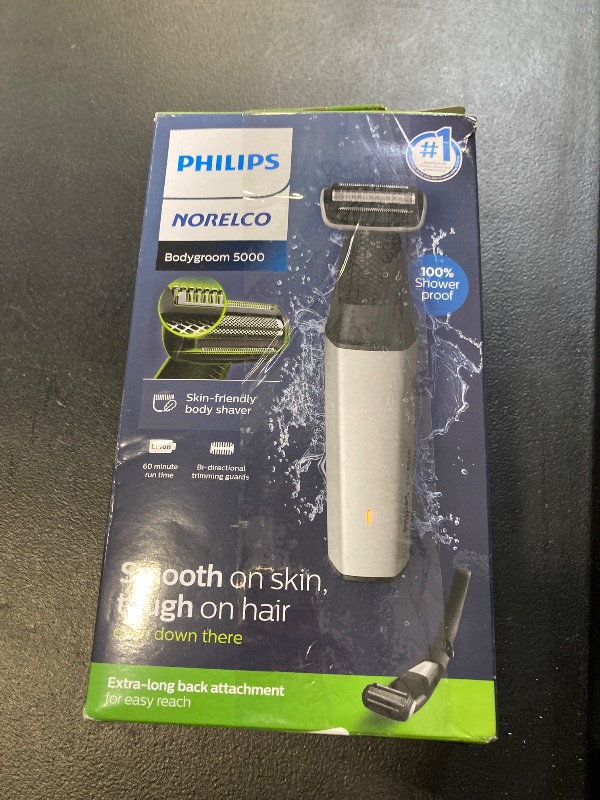 Photo 1 of Philips Bodygroom Series 5000, Showerproof Groin and Body Trimmer, Close and Comfortable Shave, Complete Body Grooming Including Back, 60 Min. Runtime, Model BG5025/40