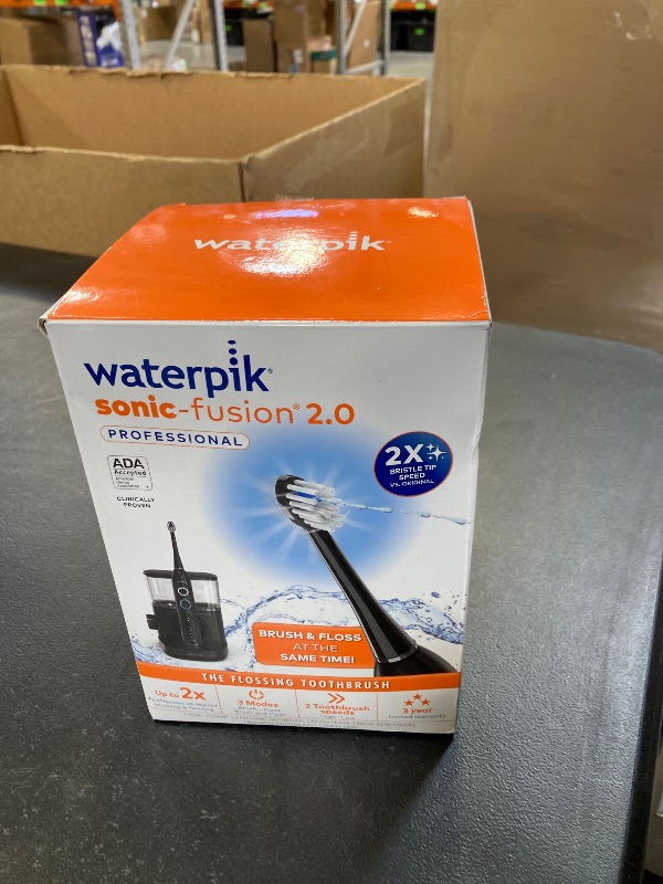 Photo 1 of Waterpik Sonic-Fusion 2.0 Professional Flossing Electric Toothbrush with Water Flosser Combo In One, Black SF-04, 
