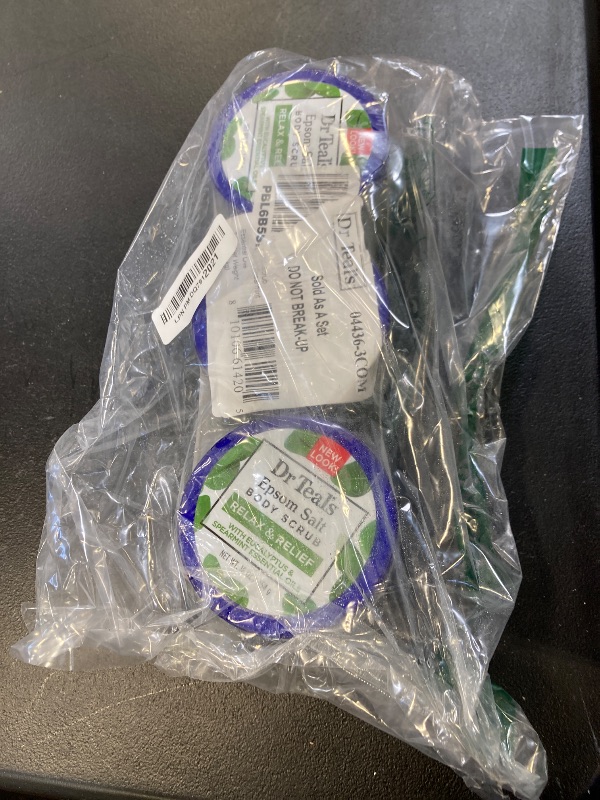 Photo 1 of Dr Teal's Pure Epsom Salt Body Scrub, Relax & Relief with Eucalyptus & Spearmint Essential Oils, 16 oz (Pack of 3)