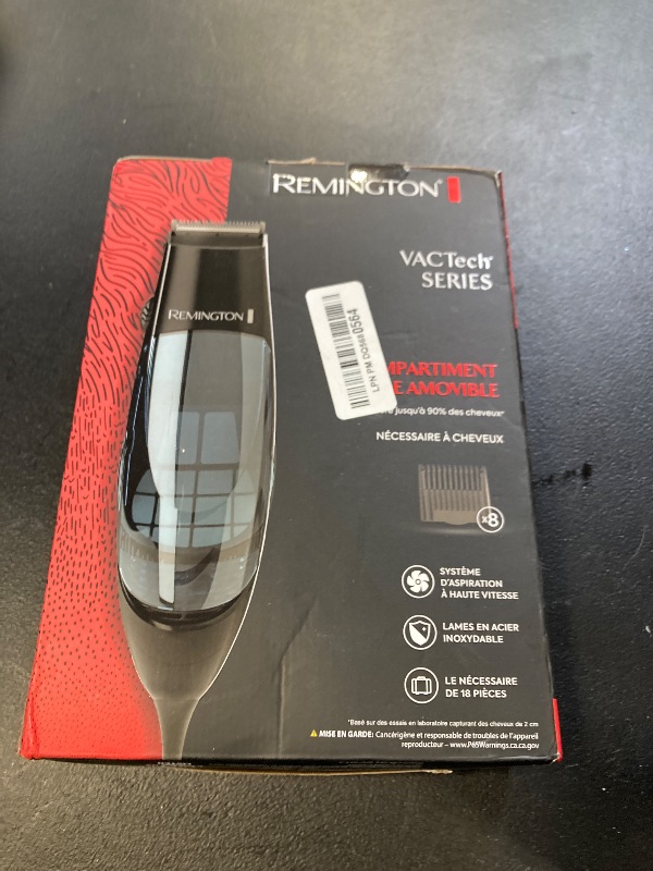 Photo 1 of Remington Vacuum Haircut Kit, Vacuum Beard Trimmer, Hair Clippers for Men with Removable Hair Chamber and Dual Motor Power (18 pieces)