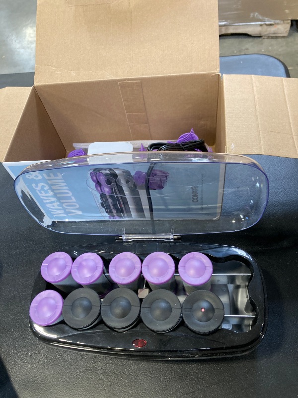Photo 1 of Conair Hot Rollers Hair Curlers for Long, Medium and All Hair | Heated Rollers with Roller Clips Included | 1 1/2-inch and 1 3/4 inch Rollers | missing two 