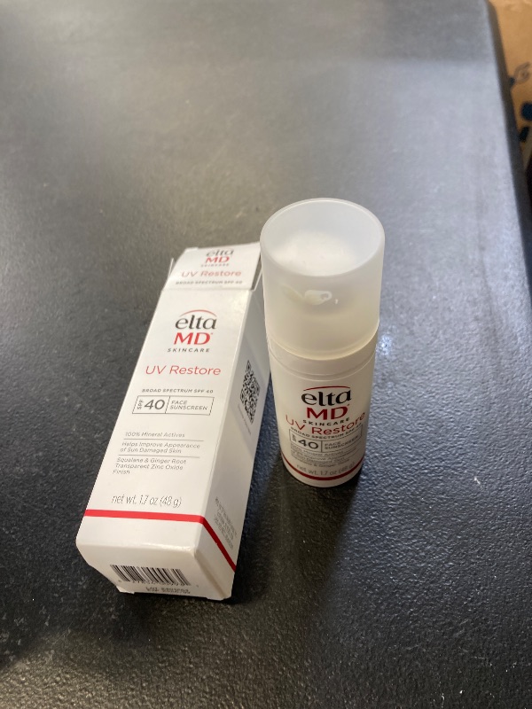 Photo 1 of EltaMD UV Restore Face Sunscreen, SPF 40, Mineral Sunscreen for Sun Damaged Skin Repair, Anti-Aging Zinc Oxide Moisturizer Formula for Face, 1.7 oz exp - 09-2026