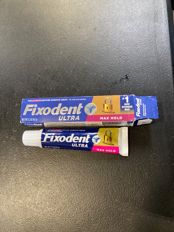 Photo 1 of Fixodent Ultra Max Hold Denture Adhesive, 2.2 oz, (Packaging may vary)