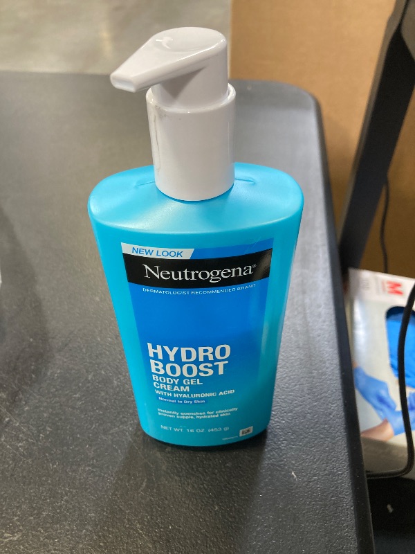 Photo 1 of Neutrogena Hydro Boost Body Gel Cream, Hydrating Body Lotion with Hyaluronic Acid for Normal to Dry Skin, Lightweight Fragrance-Free Hyaluronic Acid Moisturizer, 16 OZ
