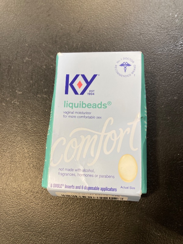 Photo 1 of K-Y Personal Lubricant, Liquibeads Vaginal Moisturizer, 6 Bead Inserts and 6 Applicators to Supplement a Woman's Natural Moisture for Comfort and Sex (Packaging May Vary) exp- 01/2027