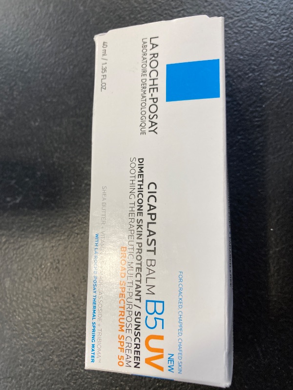 Photo 1 of La Roche Posay Cicaplast Balm B5 UV SPF 50, Vitamin B5 + Shea Butter + Tribioma + Madecassoside + Zinc Oxide Sunscreen, Post Treatment Skin Protectant With SPF, Multi-Purpose Cream For Dry Skin exp- 09/2026