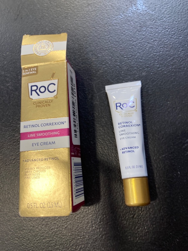 Photo 1 of RoC Retinol Correxion Under Eye Cream for Dark Circles & Puffiness, Daily Wrinkle Cream, Anti Aging Line Smoothing Skin Care Treatment for Women and Men, 0.5 oz (Packaging May Vary)