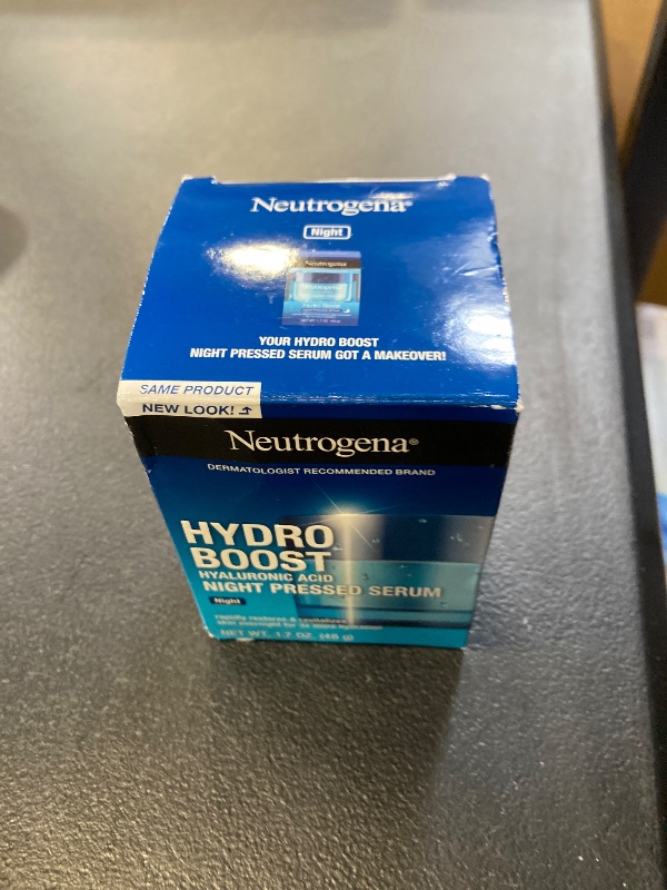 Photo 1 of Neutrogena Hydro Boost Night Pressed Serum, Hyaluronic Acid Face Moisturizer for Normal to Extra Dry Skin, Delivers Overnight Hydration for Restored, Revitalized, Dewy Skin, 1.7 oz