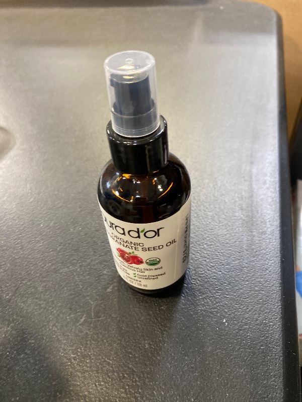 Photo 1 of PURA D'OR 4 Oz Organic Pomegranate Oil - 100% Pure USDA Certified Premium Grade Cold Pressed Pomegranate Oil - Organic Body Oil For Hair, Face, & Skin - Hair Moisturizer Pure Cleansing Oil - Scar Oil