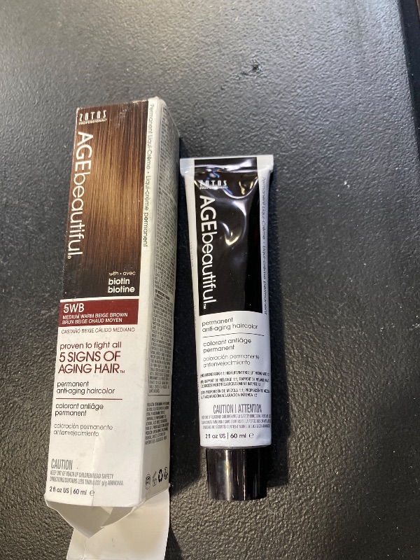 Photo 1 of AGE beautiful Permanent Hair Color Dye Liqui Creme | 100% Gray Coverage | Anti-Aging Haircolor | Biotin for Thicker, Fuller Hair | Professional Salon Coloring | 5WB Medium Warm Beige Brown
