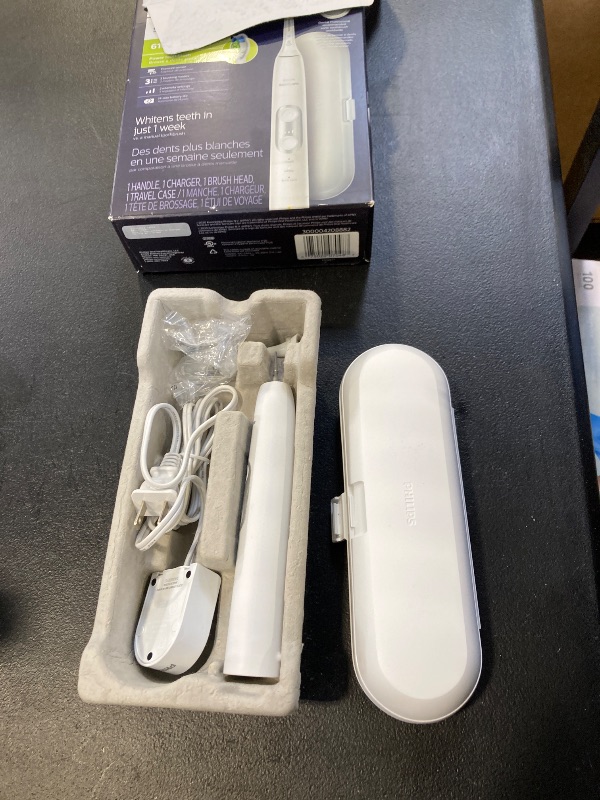 Photo 1 of PHILIPS Sonicare ProtectiveClean 6100 Rechargeable Electric Toothbrush, with Pressure Sensor, 3 Cleaning Modes, SmarTimer and QuadPacer, 14-Day Battery Life, Travel Case, White, Model HX6877/21