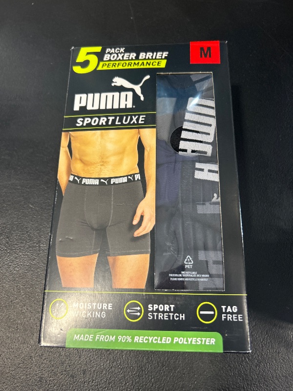 Photo 1 of Puma Men's Microfiber Boxer Brief, 5-pack (Medium, Black / Grey / Blue)