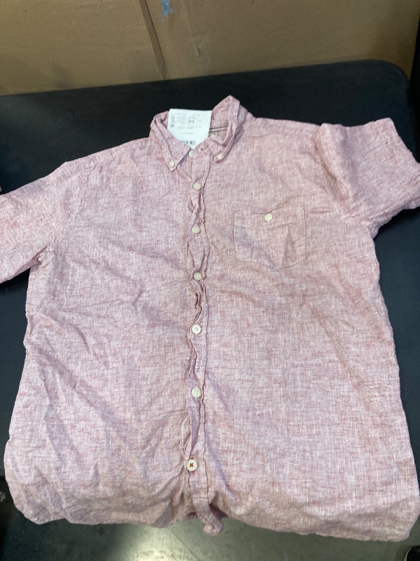 Photo 1 of Weatherproof Vintage Men's Short Sleeve Linen Cotton Blend Woven Button Down Shirt size large 