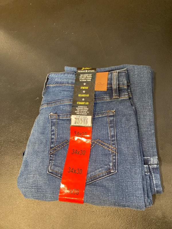 Photo 1 of Mens Jeans Relaxed Fit – Straight Leg Stretch Jeans for Men – Ultimate Comfort Superflex Pants size 34x30