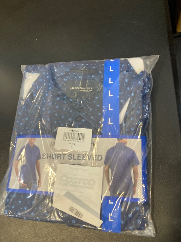 Photo 1 of Jachs New York Men's Short Sleeved Shirt, Blue, Size L