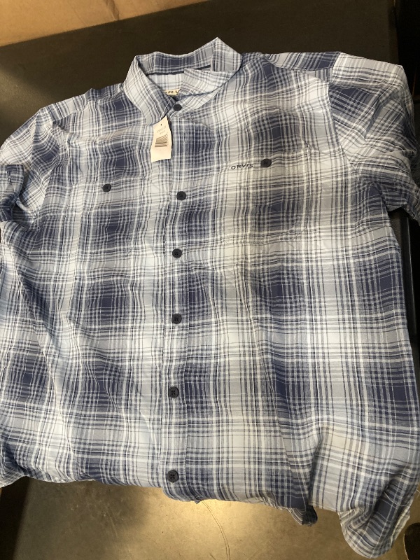 Photo 1 of Orvis Men's UPF 30 Relaxed Fit Quick-Dry Short Sleeve Woven (Blue, Large) 