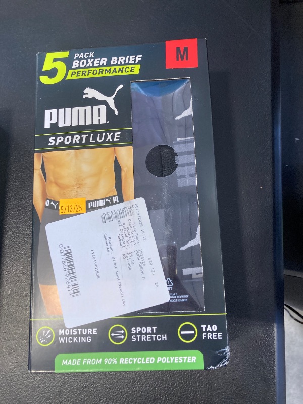 Photo 1 of Puma Men's Microfiber Boxer Brief, 5-pack (Medium, Black / Grey / Blue)