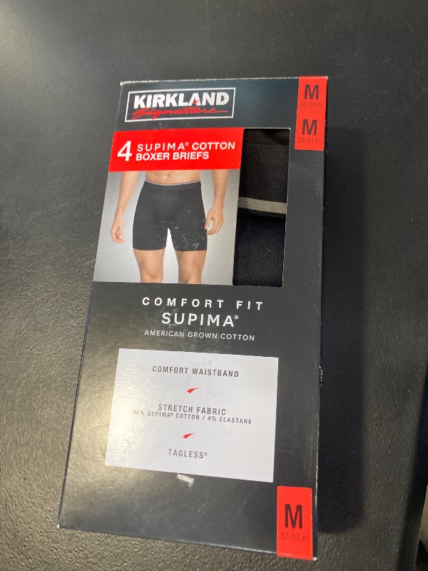 Photo 1 of Kirkland Signature Men's Boxer Brief, 4-Pack Gray Medium