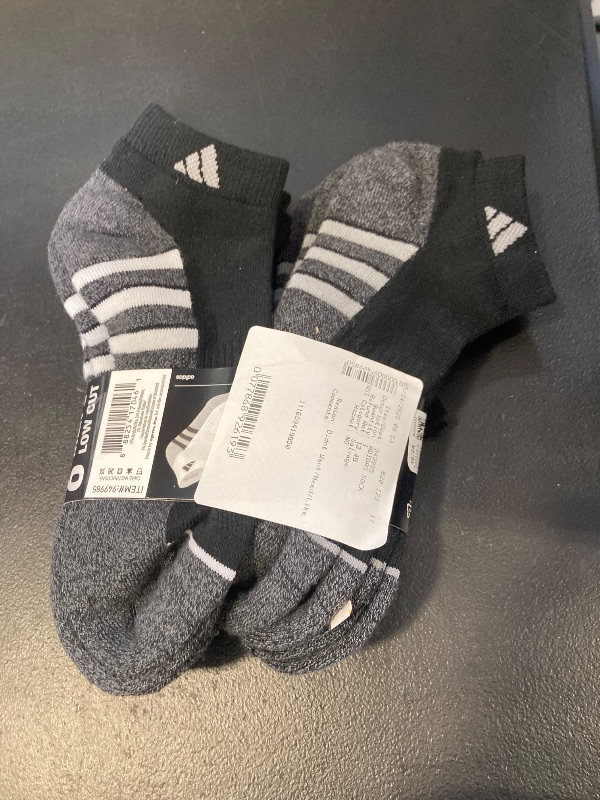 Photo 1 of adidas 6 Pairs Men's Low Cut Socks 6 Pack for Shoe Size 6-12 Black, Black, 6-12
