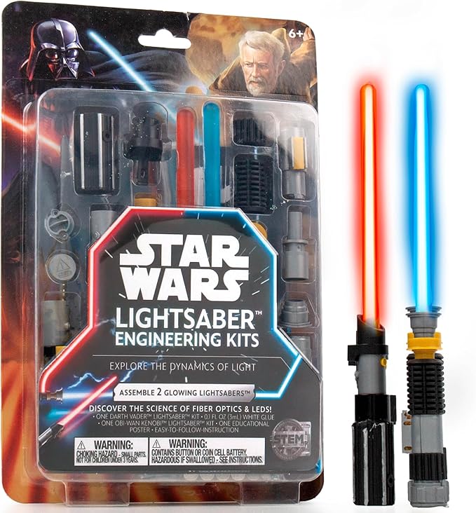 Photo 1 of Star Wars Construct Your Own Lightsabers - Build 2 for Kids, OBI Wan Kenobi & Darth Vader, 6 Year Old Boy Gifts, Toys, Collectible Stuff
