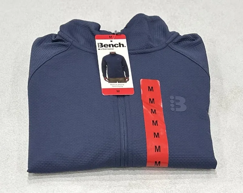 Photo 1 of Bench Men's Urbanwear Moisture Wicking Full Zip Knit Jacket, Blue, Size M
