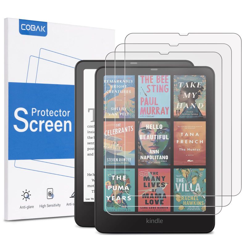 Photo 1 of CoBak 3 Pack Anti-Glare Matte Screen Protector for 7" Kindle Paperwhite 12th Gen 2024 & Colorsoft Signature Edition,for Kobo Aura 2 - High Clarity, Fingerprint Resistant - Fine-Grit Texture PET Film