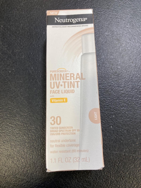 Photo 1 of Neutrogena Purescreen+ Tinted Sunscreen for Face with SPF 30, Broad Spectrum Mineral Sunscreen with Zinc Oxide and Vitamin E, Water Resistant, Fragrance Free, Light, 1.1 fl oz