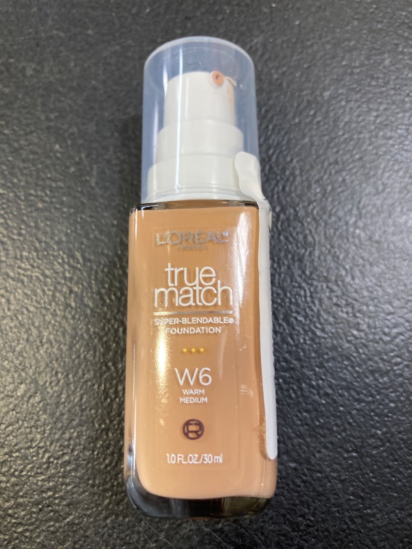 Photo 1 of L'Oreal Paris True Match Super-Blendable Foundation, Medium Coverage Liquid Foundation Makeup, W6, Medium, 1 Fl Oz