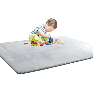 Photo 1 of 71x59 Play Mat for Playpen, Super Soft Velvet Portable Baby Playpen Mat for Kids Toddler Crawling and Play, Non-Slip Bottom Playmat, Grey- STOCK PHOTO FOR REFERENCE 