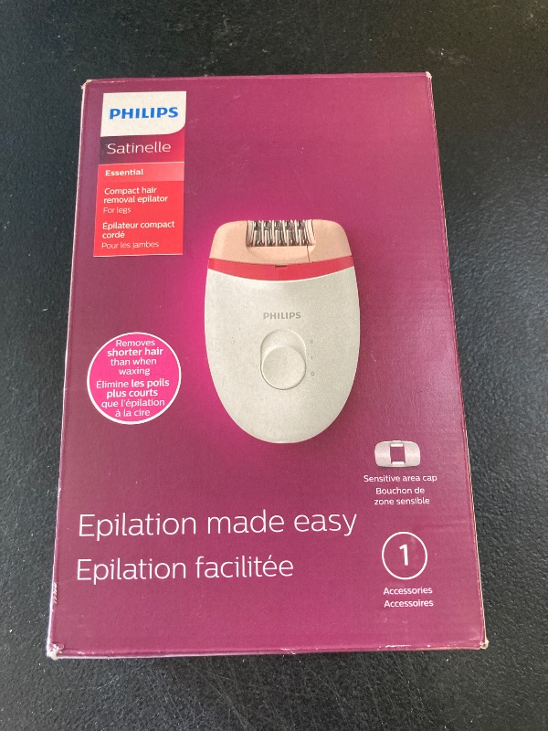 Photo 1 of Philips Beauty Satinelle Essential Compact Hair Removal Epilator for Women, BRE235/04 (Corded Use Only)