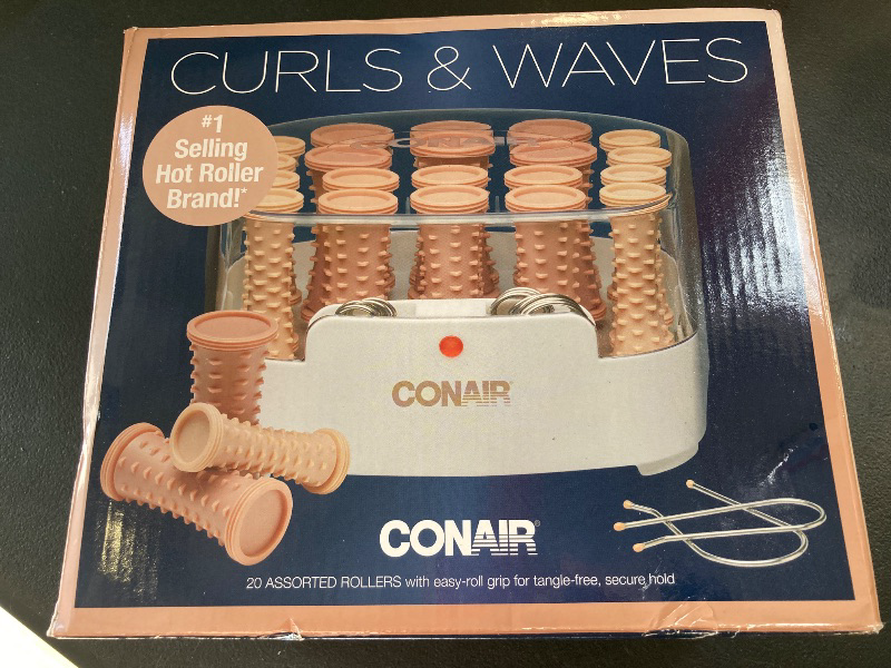 Photo 1 of Conair Double Ceramic Hot Rollers for Long, Medium, and All Hair - Hair Curler - Hair Roller Clips Included - 1/2 inch, 3/4 inch, and 1 inch Rollers