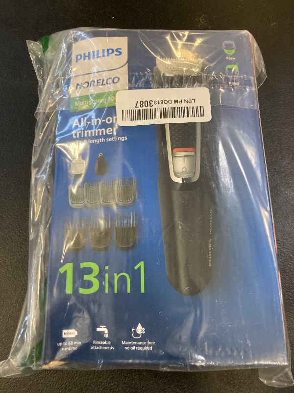 Photo 1 of Philips Norelco Multi Groomer All-in-One Trimmer Series 3000-13 Piece Mens Grooming Kit for Beard, Face, Nose, Ear Hair Trimmer and Hair Clipper - NO Blade Oil Needed, MG3740/40