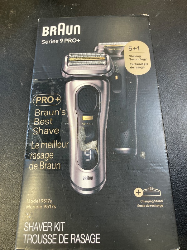 Photo 1 of Braun Series 9 9517s PRO+ Electric Razor for Men, 5 Pro Shave Elements & Precision Long Hair Pro Trimmer, Charging Stand, Braun’s Best for Smooth Skin, Wet & Dry Electric Razor with 60min Runtime