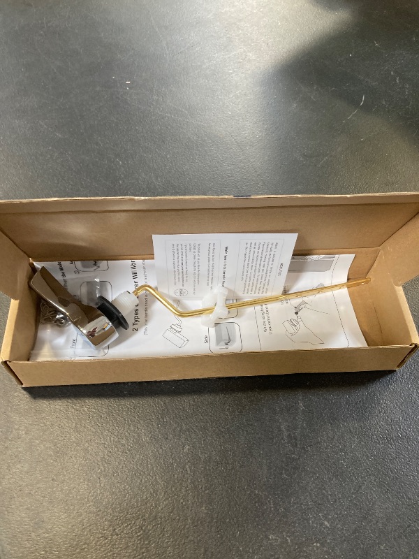 Photo 1 of Hibbent Universal Metal Side Mount Toilet Handle Replacement Kit, Brass Toilet Flush Tank Lever with Stainless Steel Flapper Chains for Most Toilets, Chrome Finish